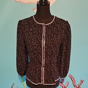 Black Polka Dot Women's Top